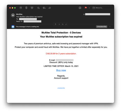 is mcafee a phishing email.